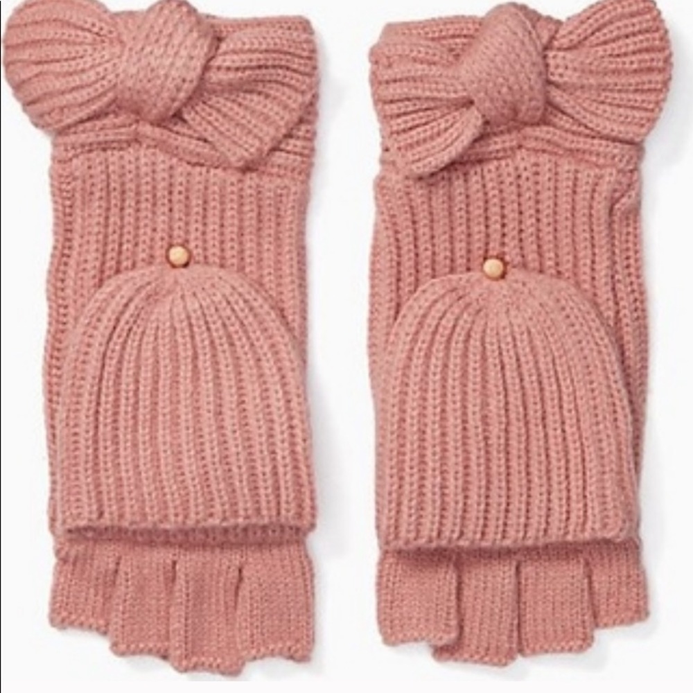 Kate Spade bow pop top mittens